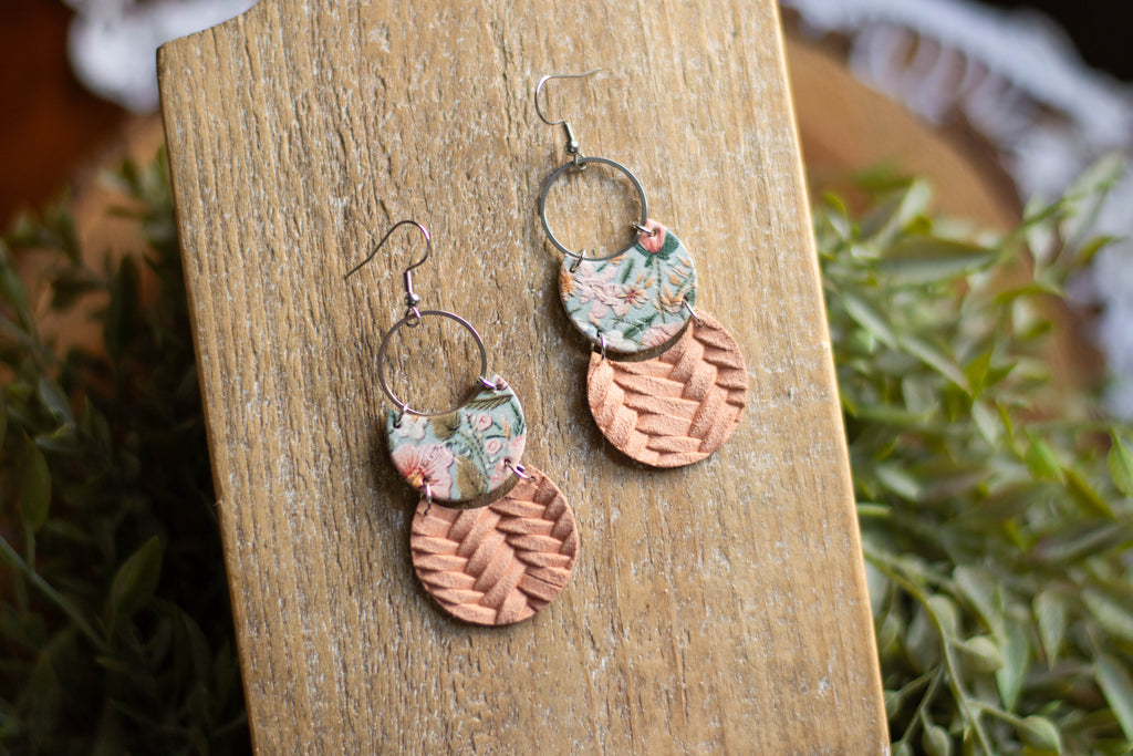 Embroidered Floral Two-Tiered Dangle