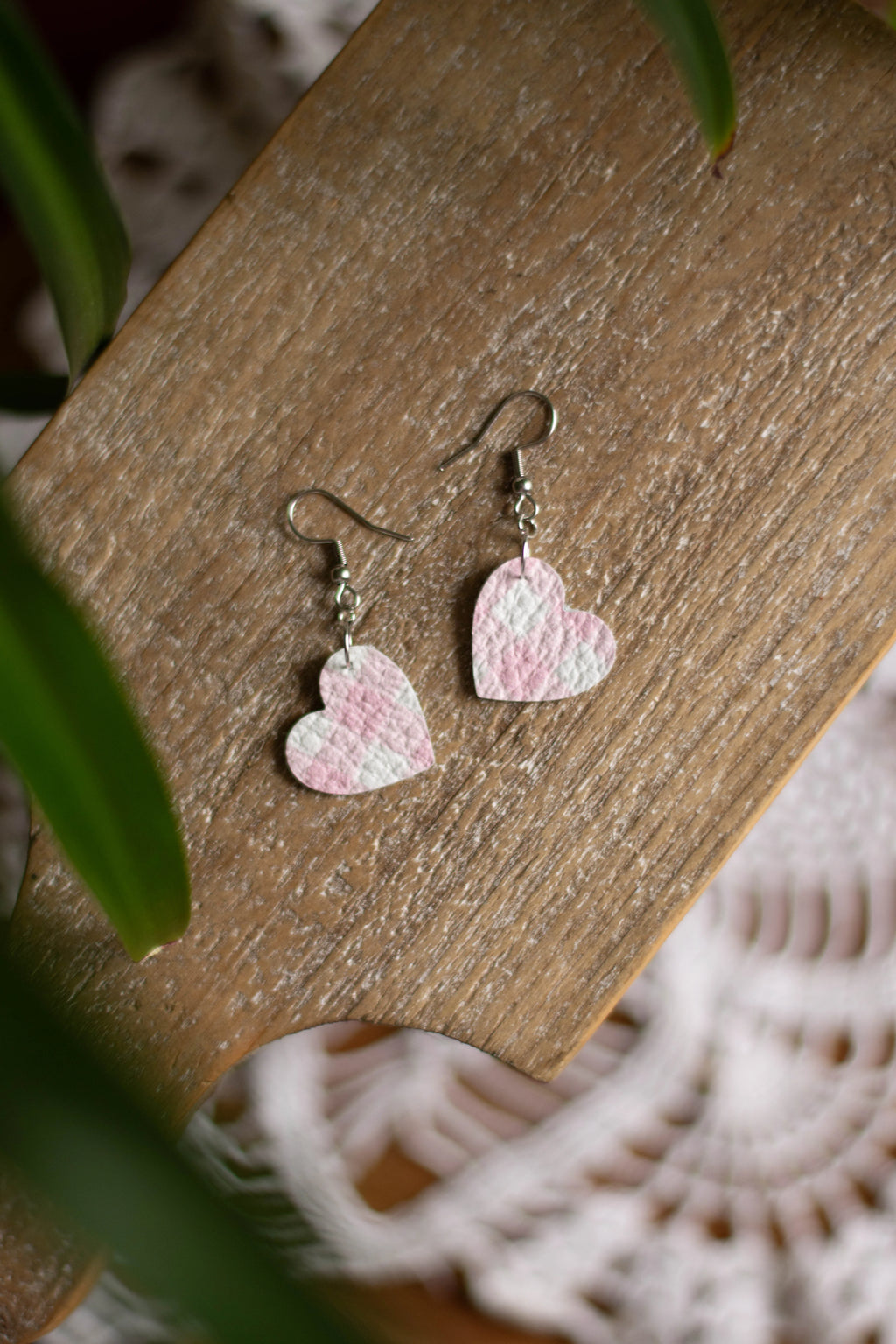 Simple Plaid Heart Dangle