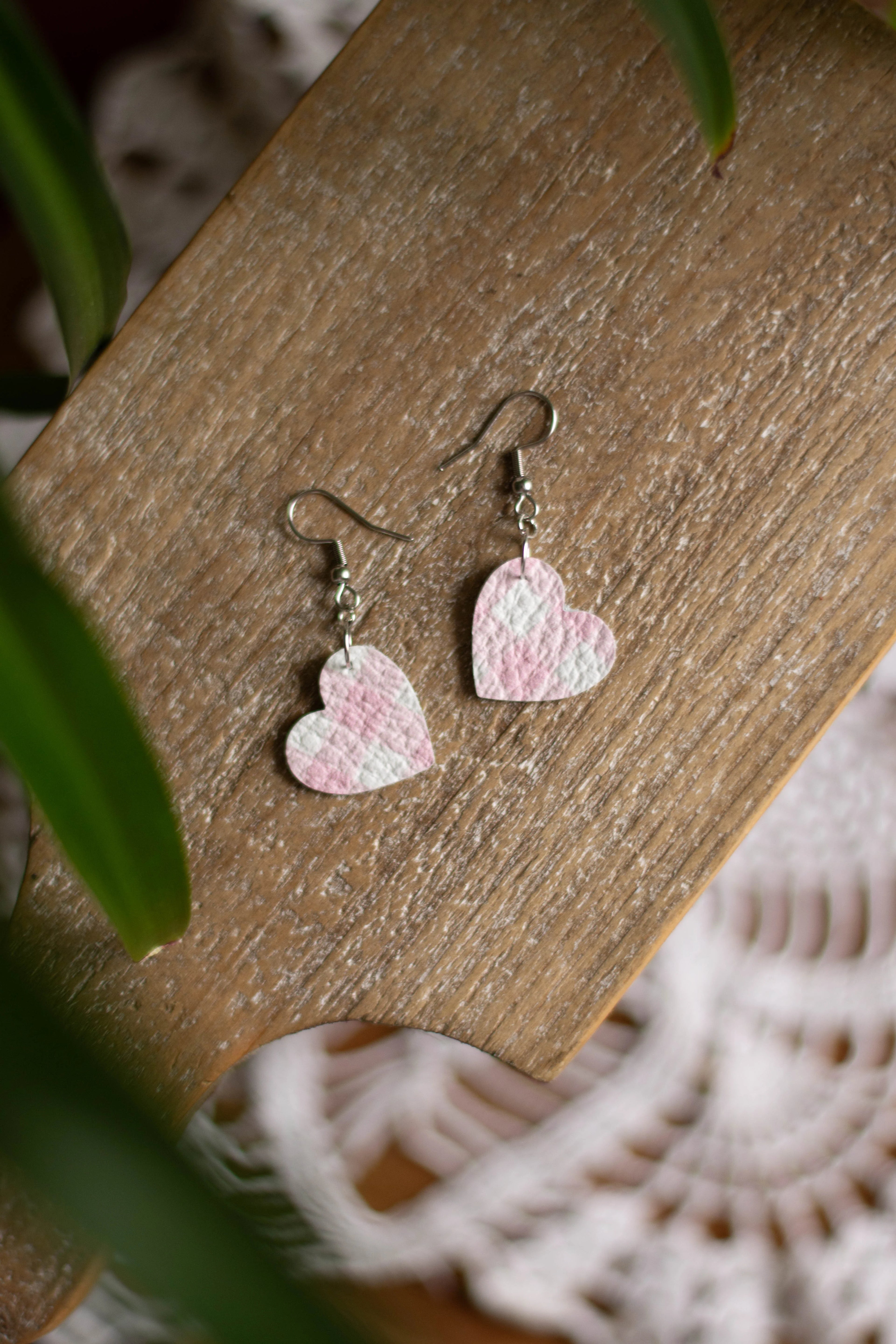 Simple Plaid Heart Dangle