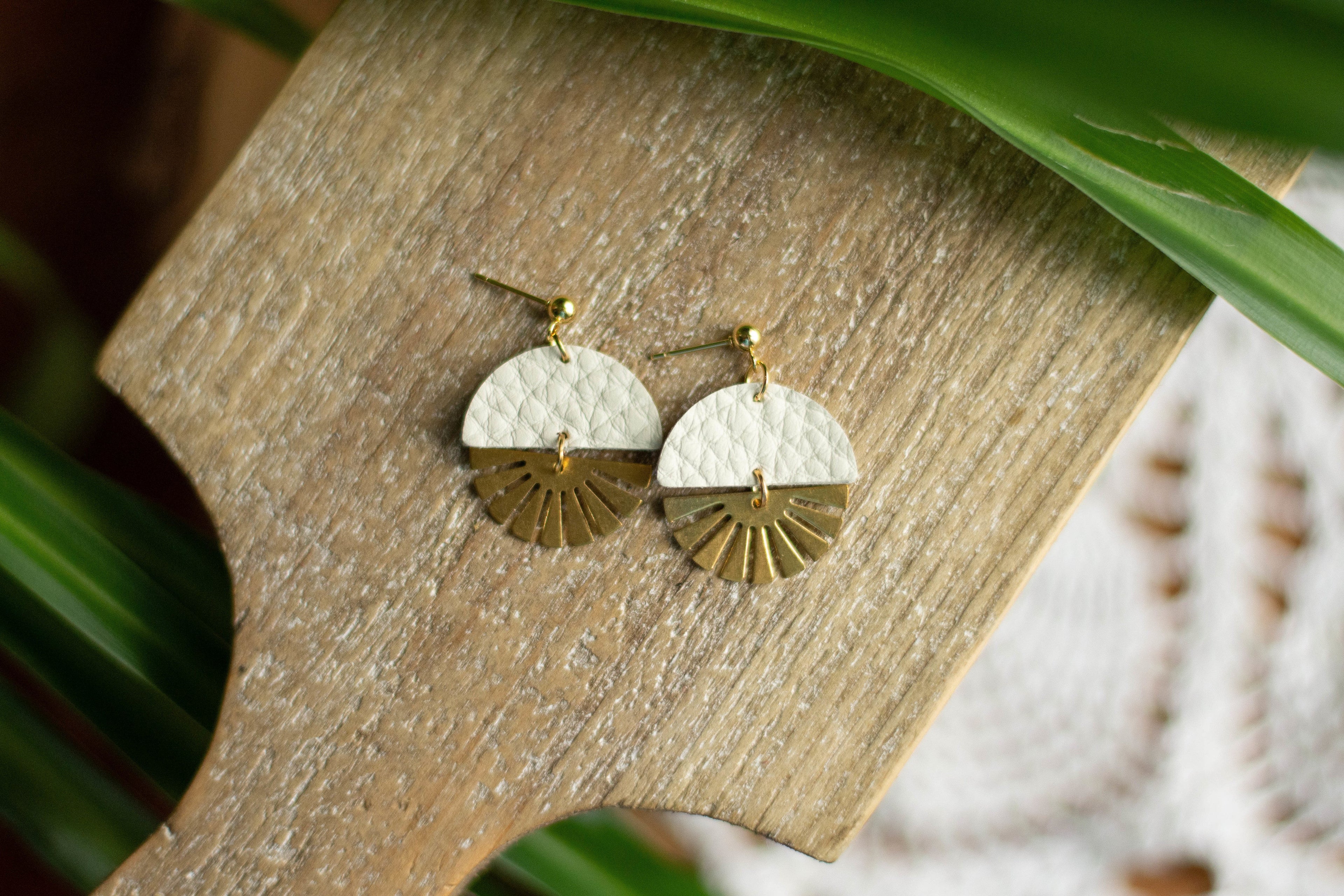 Sunbeam + Leather Earring