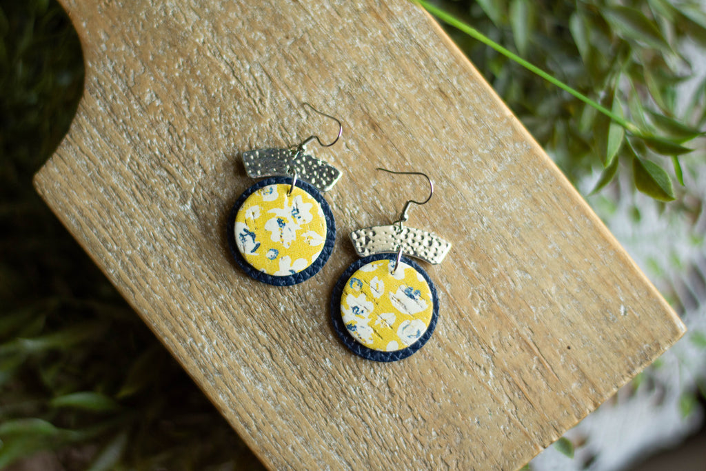 Blue + Gold Floral Circles