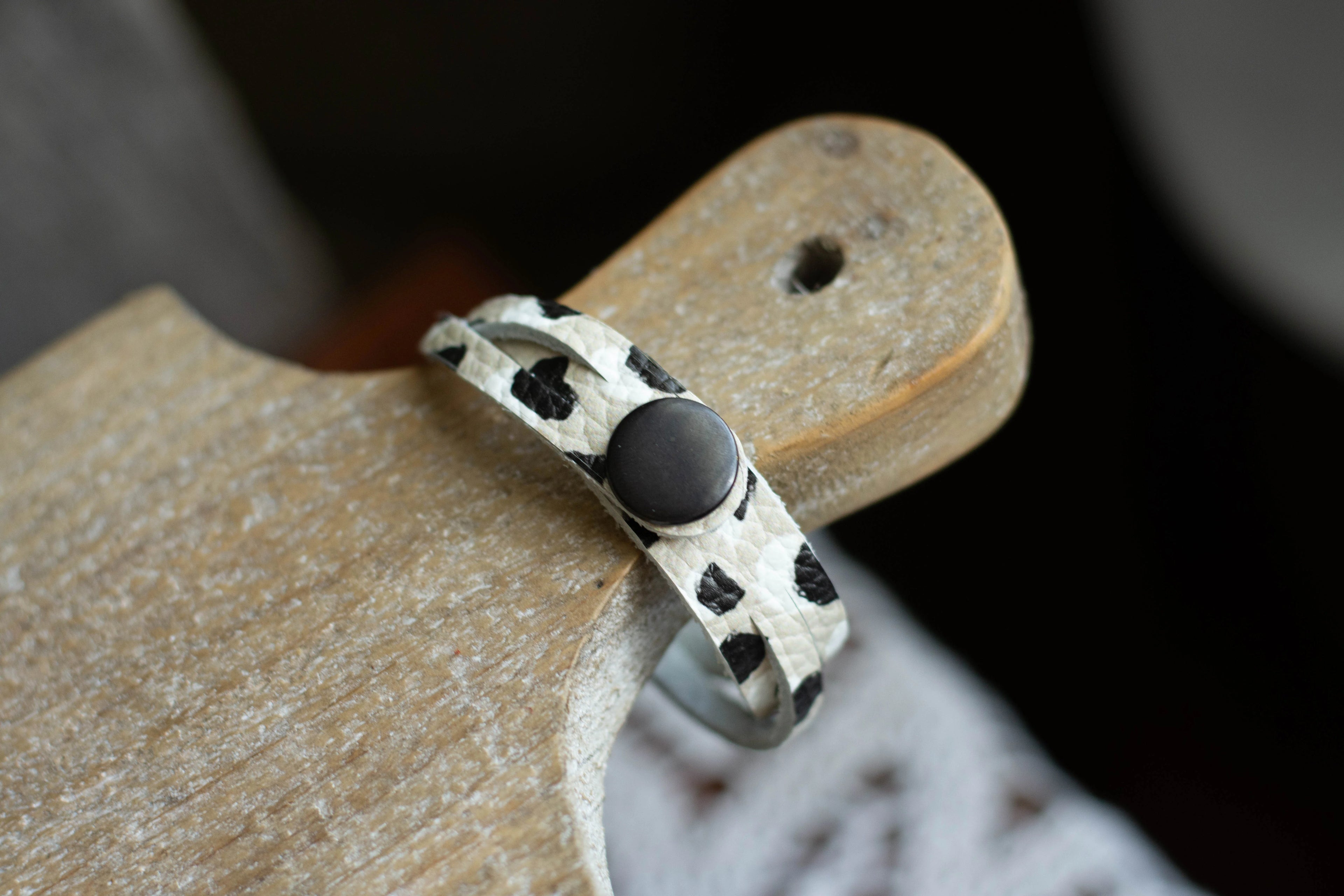 S/M- Boho Leopard Leather Bracelet