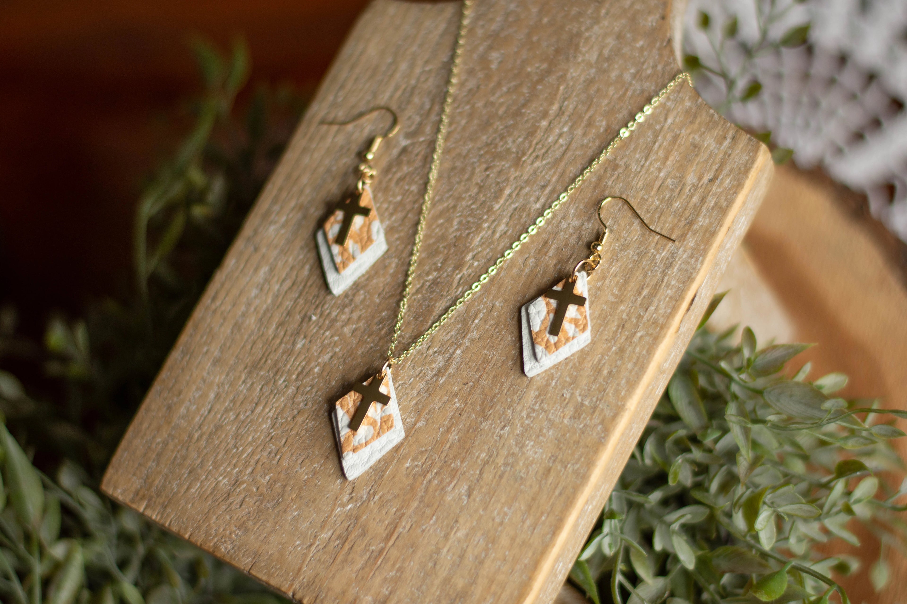 Mustard Floral Cross