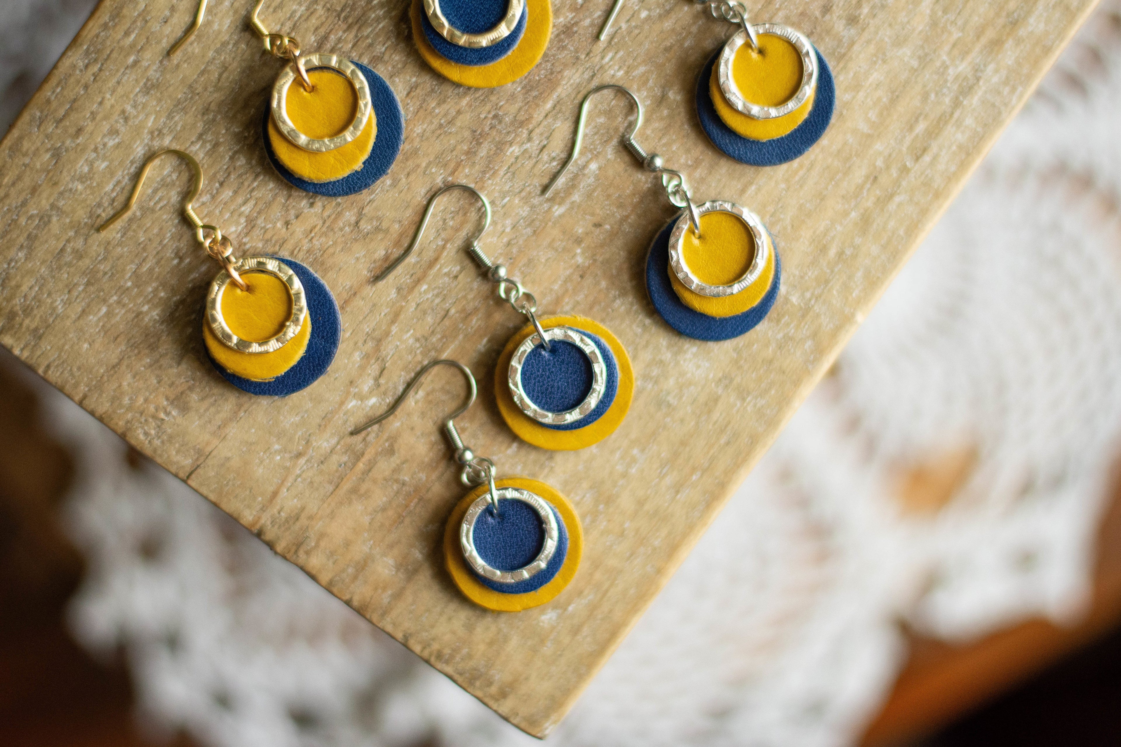 Blue + Gold Two-Tone Circles