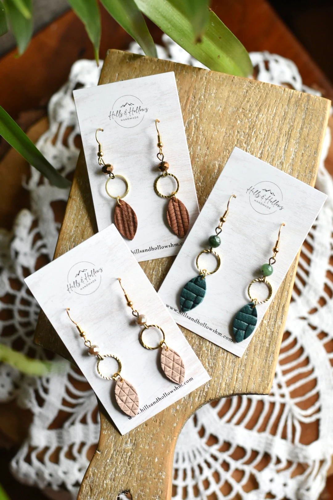 Textured Leaf Dangle