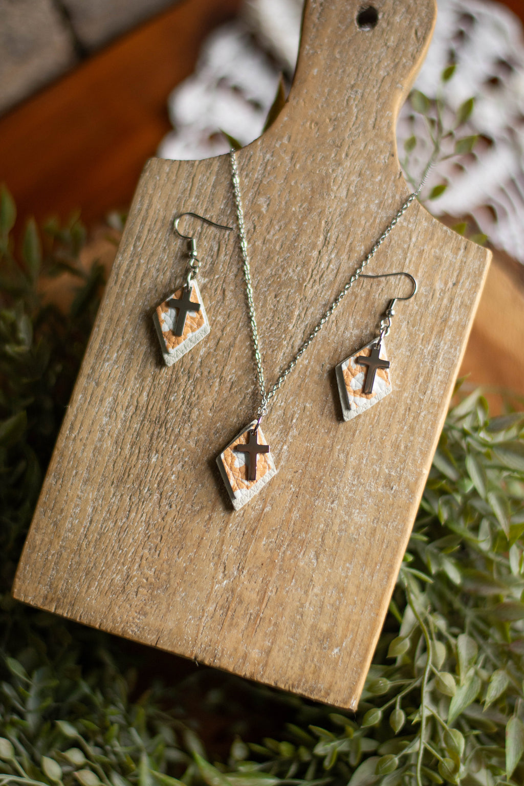 Mustard Floral Cross