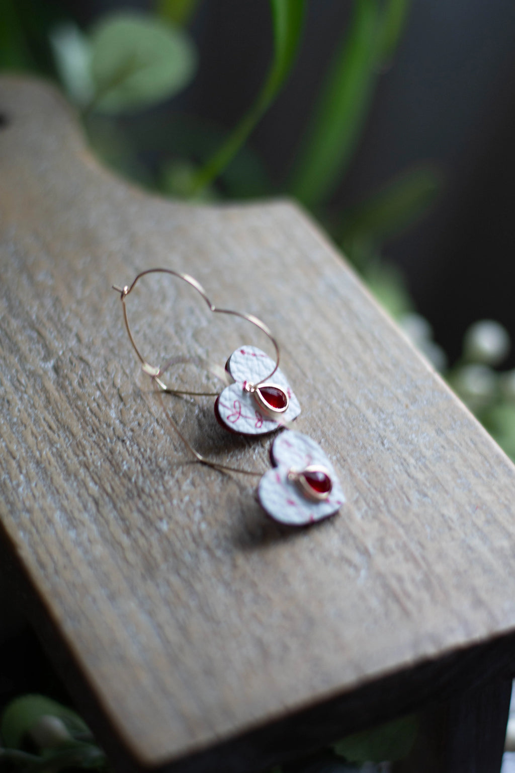 Reversible Leather Heart Hoop