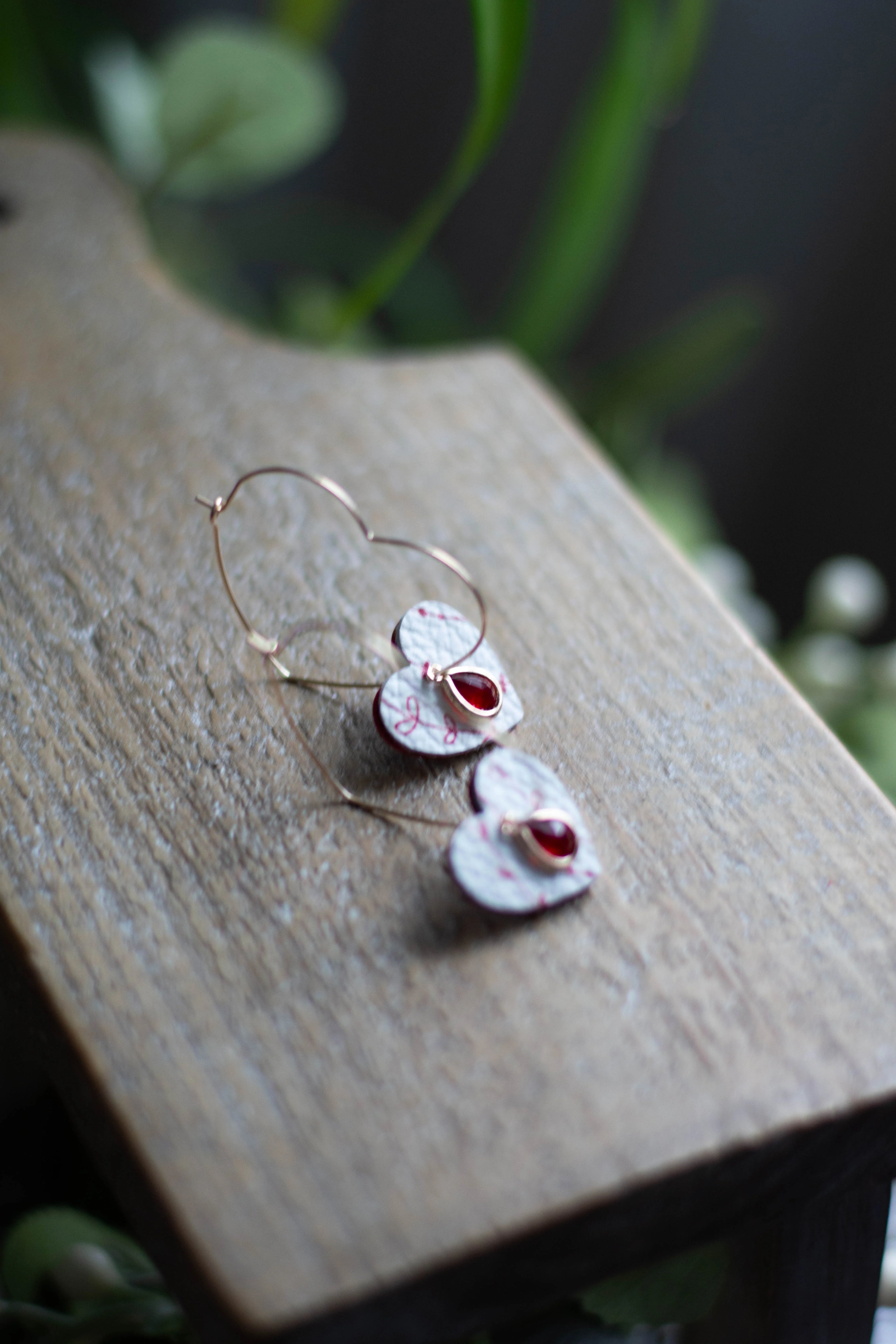 Reversible Leather Heart Hoop