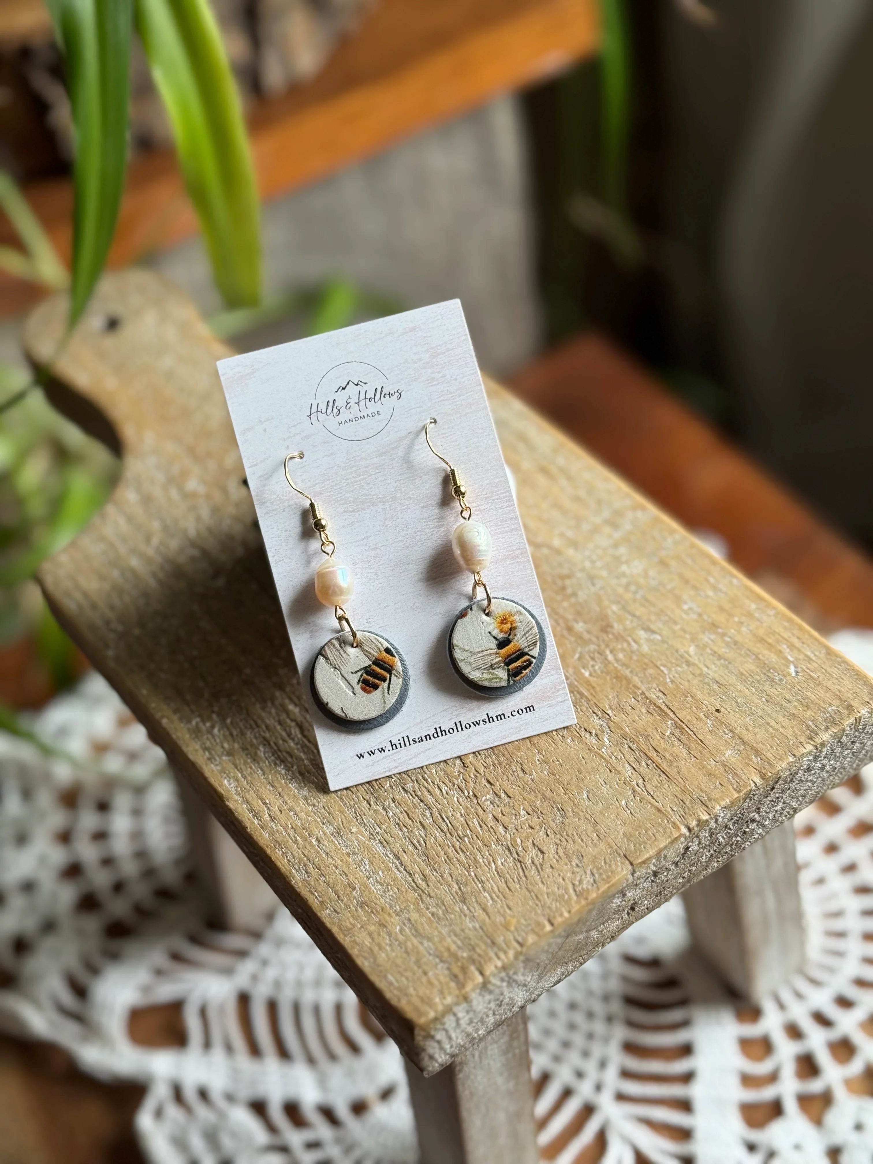 Bee with Faux Pearl Charm