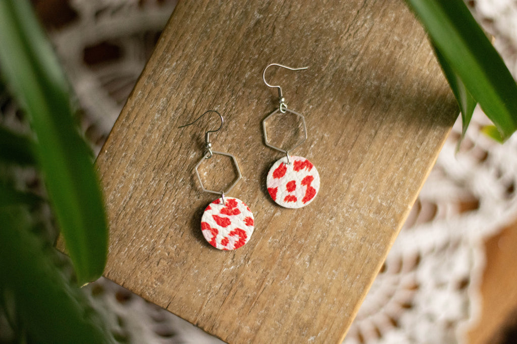 Red + Pink Hexagon Leopard