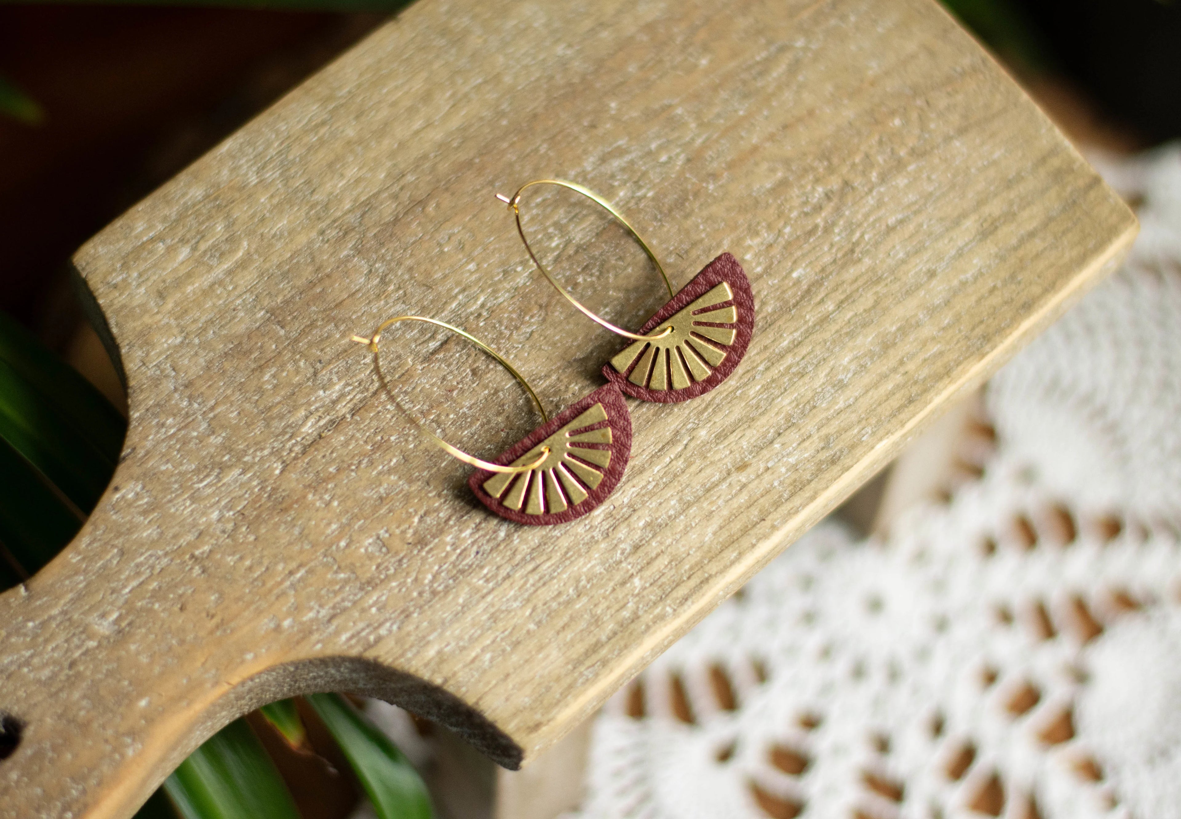 Sunbeam + Leather Hoop