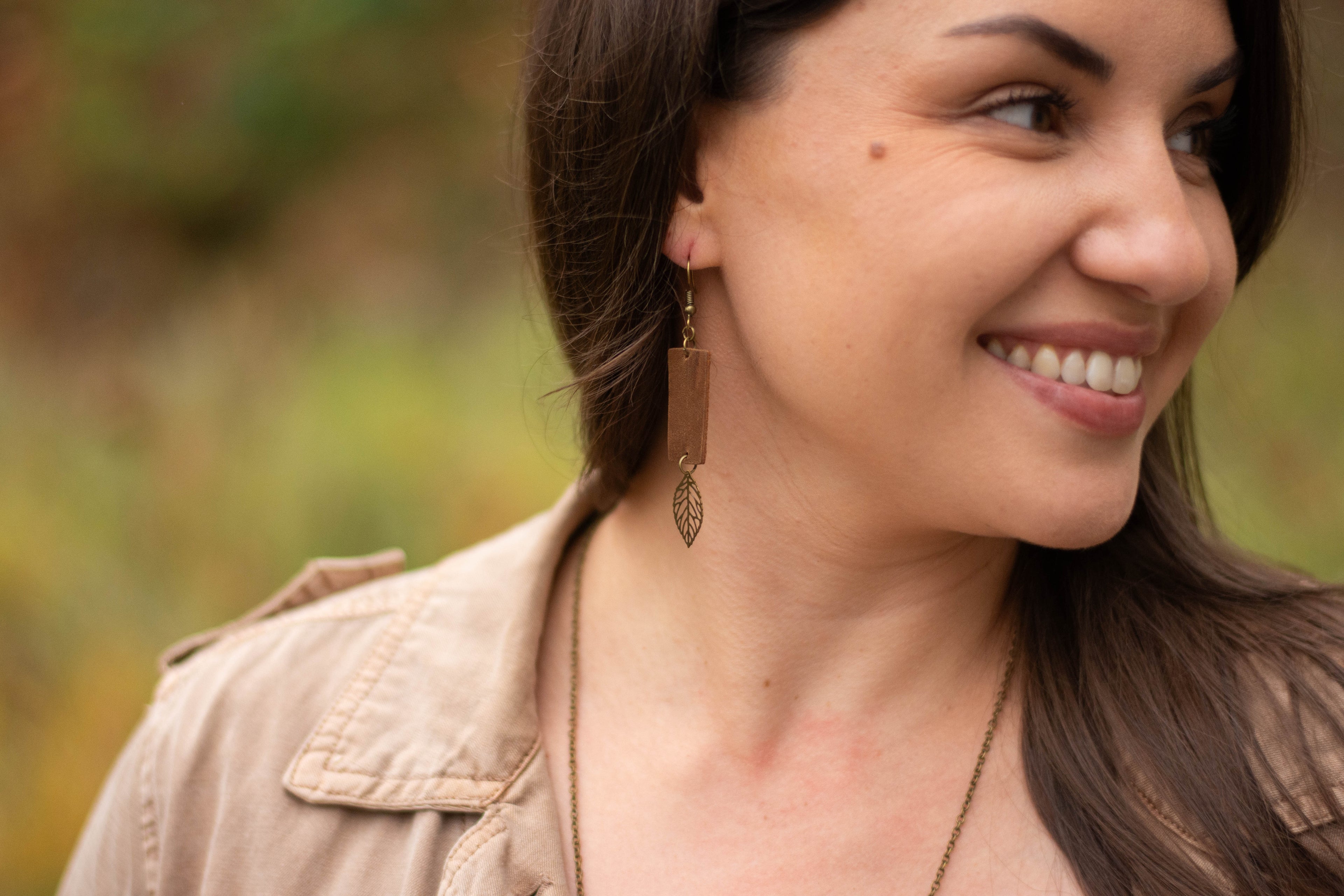 Rustic Leaf Dangle Set