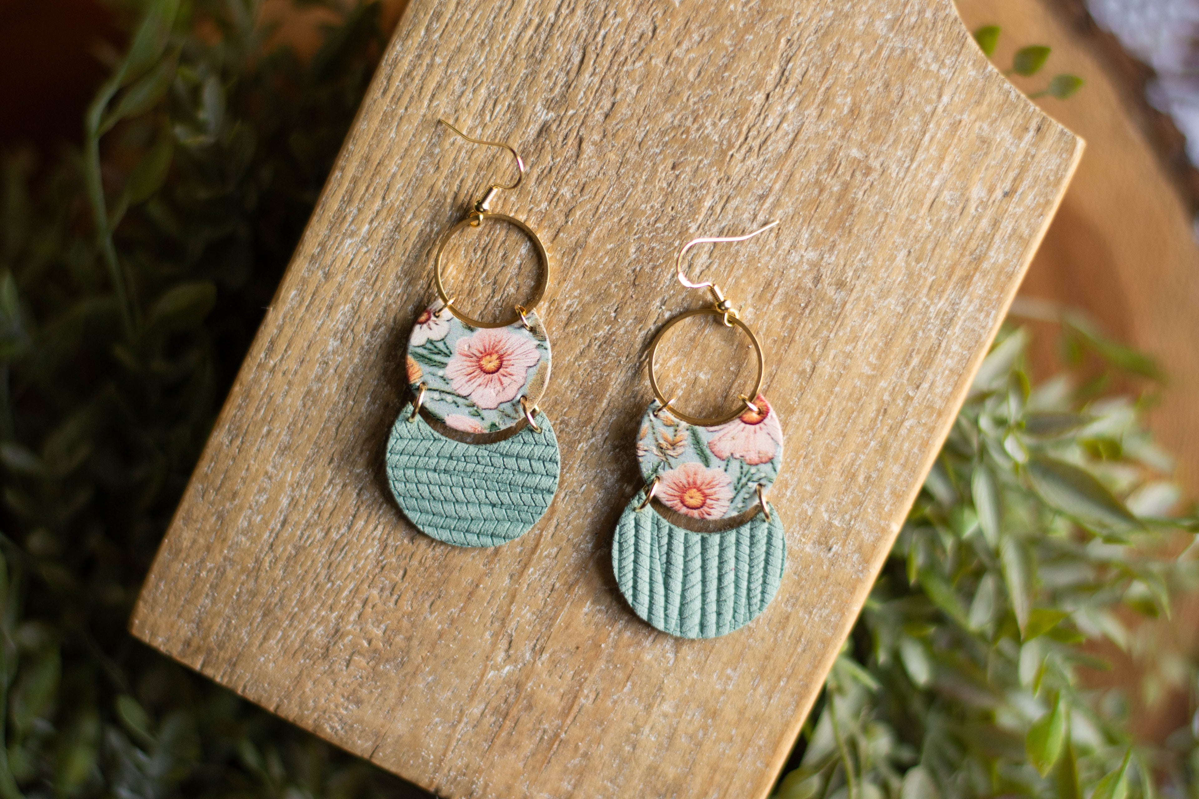 Embroidered Floral Two-Tiered Dangle