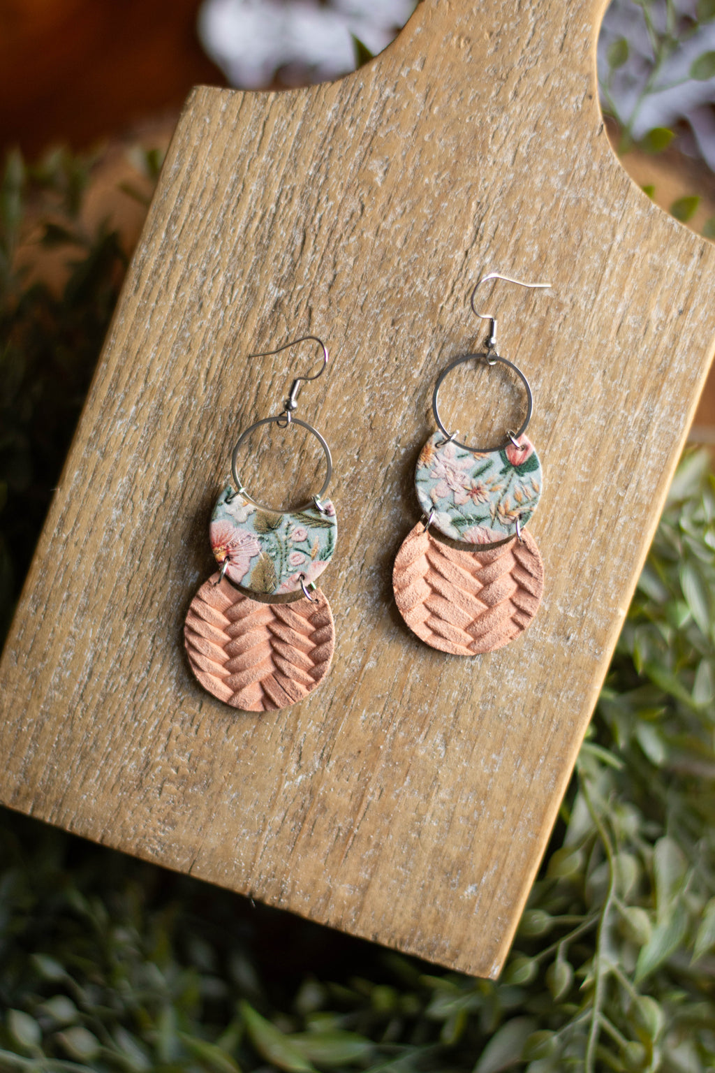 Embroidered Floral Two-Tiered Dangle