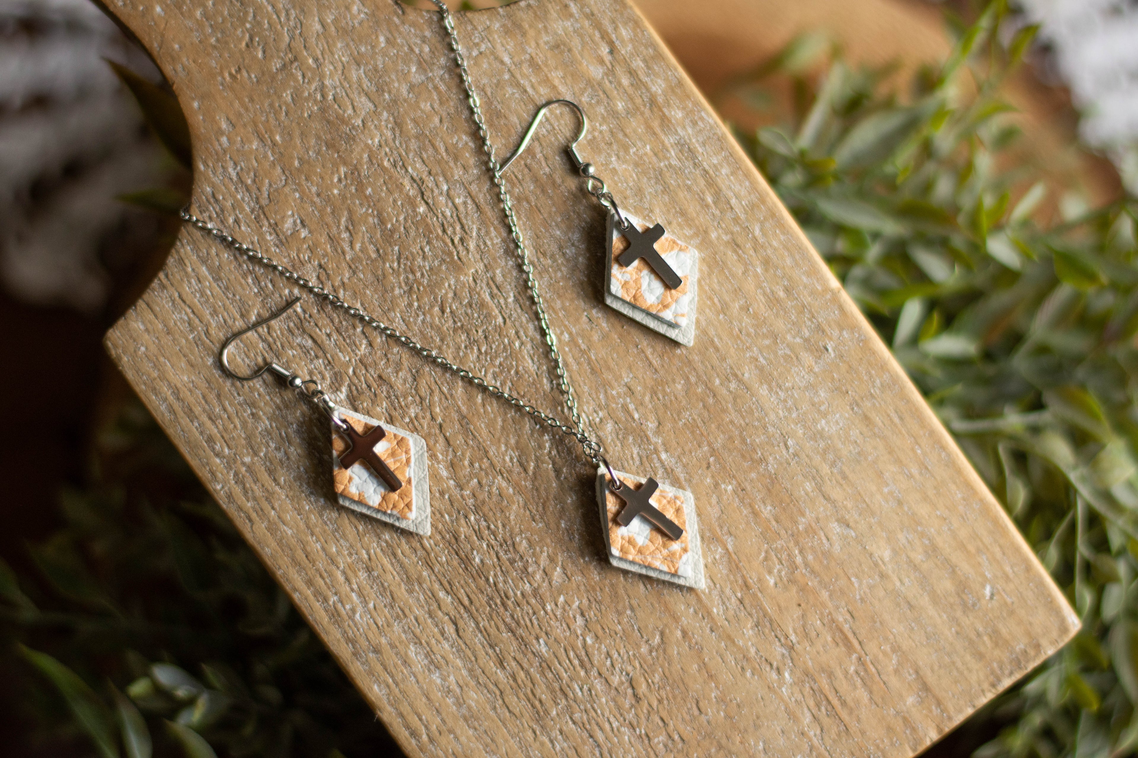 Mustard Floral Cross