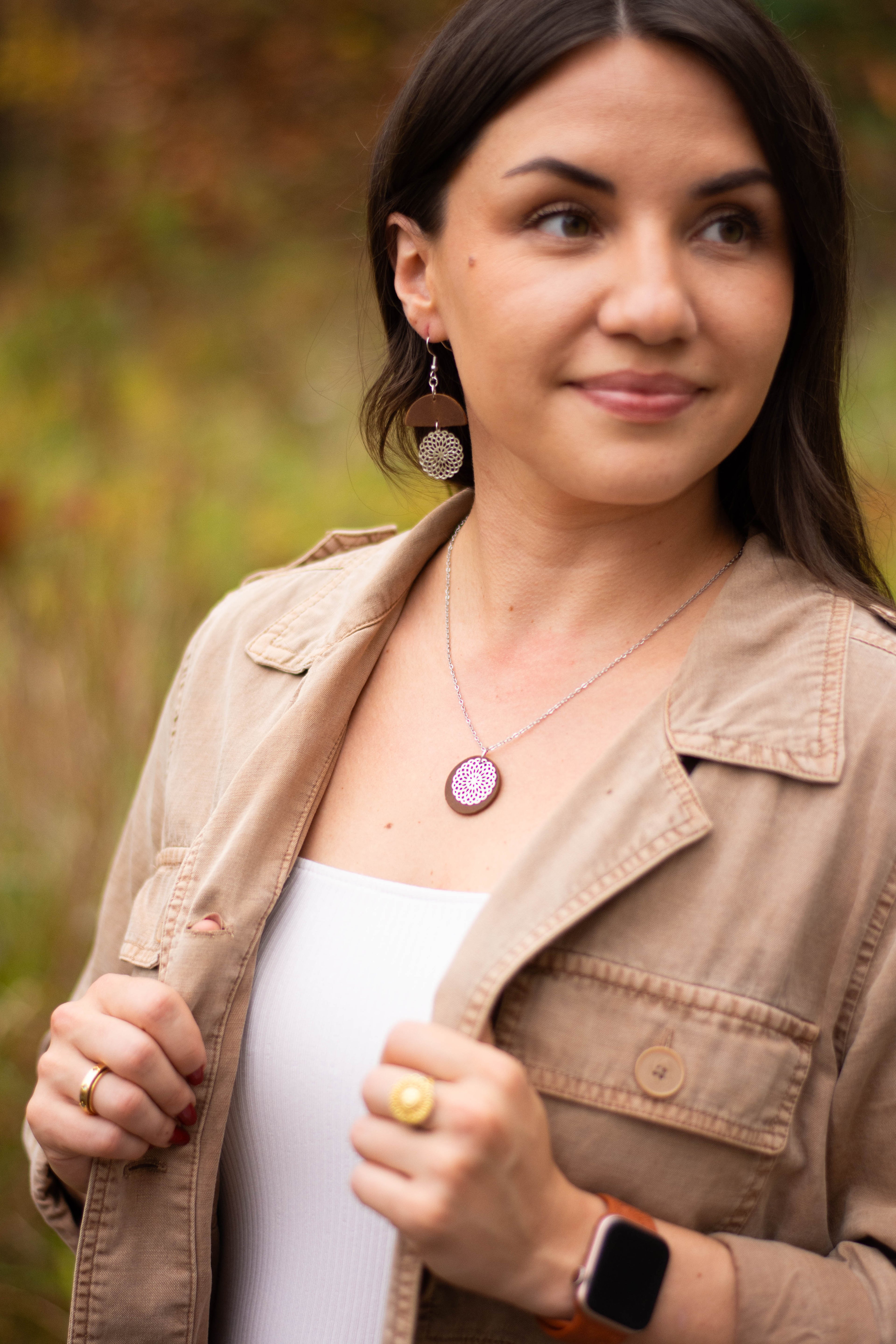 Silver Doilie Dangle