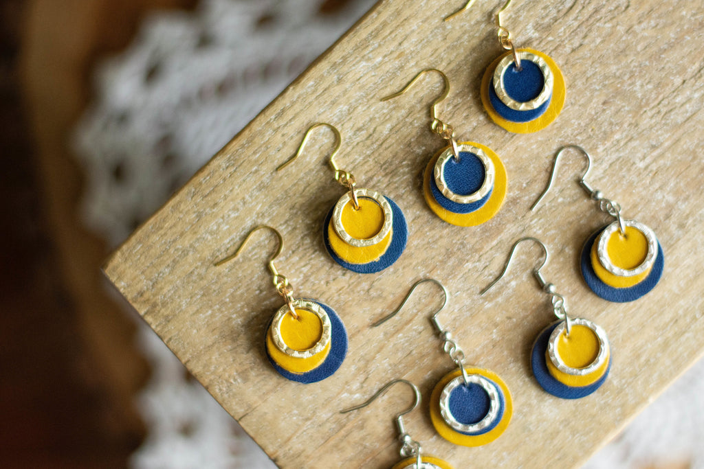 Blue + Gold Two-Tone Circles
