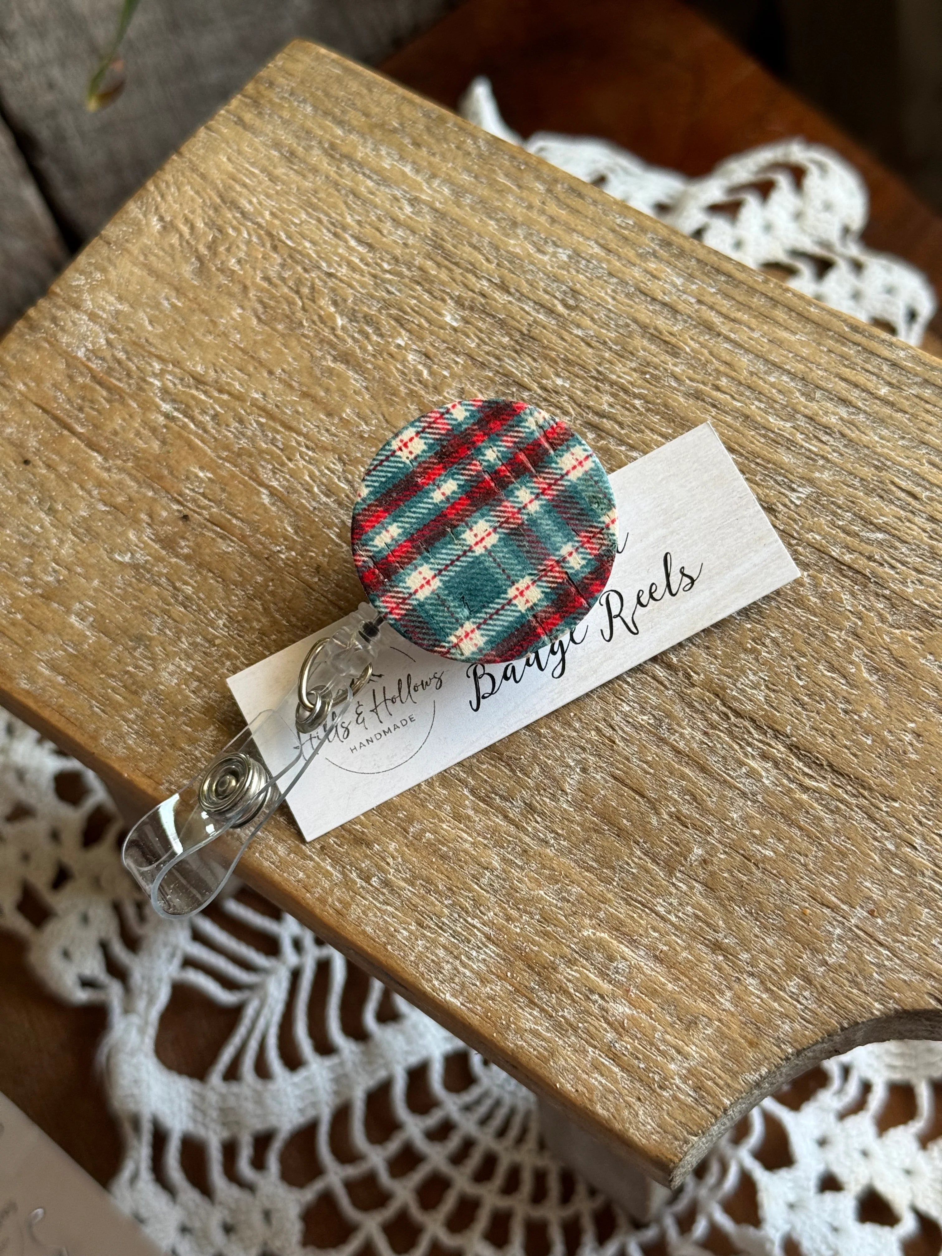 Plaid Badge Reel