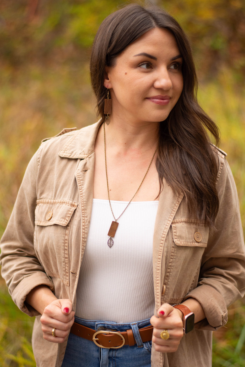 Rustic Leaf Dangle Set